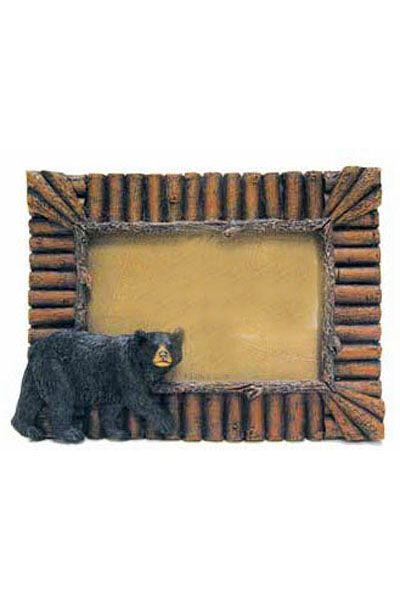 Bear and Log Photo Frame